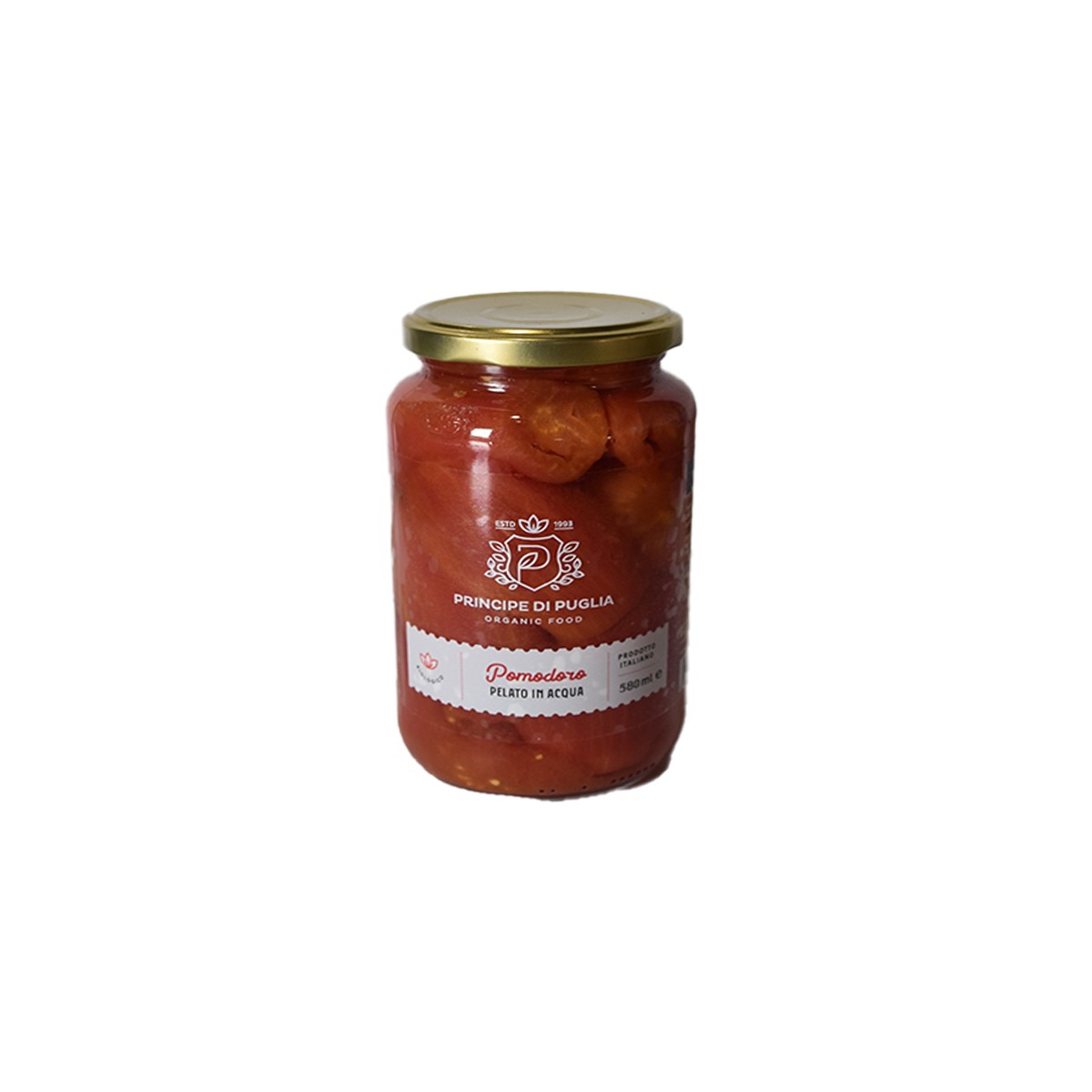 Cioccolella SOC. AGR. a R.L. POMODORI PUGLIESI PELATI IN ACQUA BIO 580 ML 